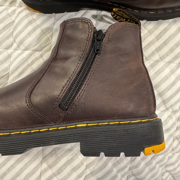 Dr. Martens Dark Brown Leather Zip Up Ankle Boots - Picture 4 of 6